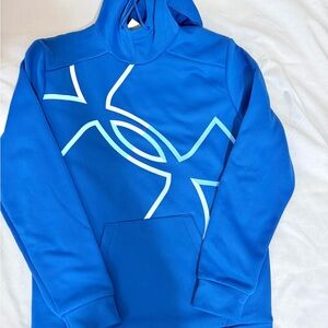 Under Armour Hoodie Blue Fleece with White Accents Mens Size Small NWT